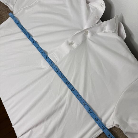 Collars & Co Dress Collar Polo Mens White Shirt Medium Performance Golf Casual - Picture 5 of 8